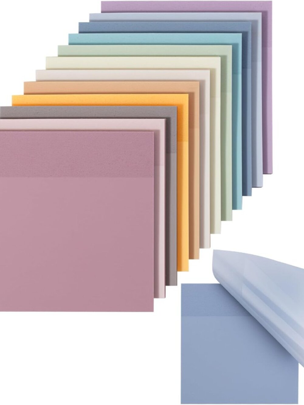 Transparent Sticky Notes, 3" x 3", 12 Pads, 600 Sheets